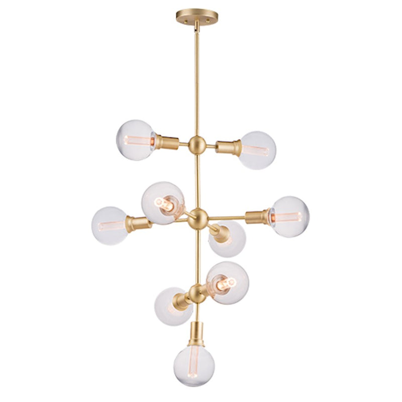 Maxim Lighting Molecule 9 Light Foyer Pendant, Satin Brass