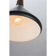 Maxim Nordic 15in 1-Light Pendant | Mid-Century Walnut and Black Aluminum | Kitchen Island & Dining Room | 15 x 15 x 9 in | Model 11354WNBK
