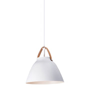 Maxim Lighting Nordic 1-Light Small Pendant, Tan Leather/White