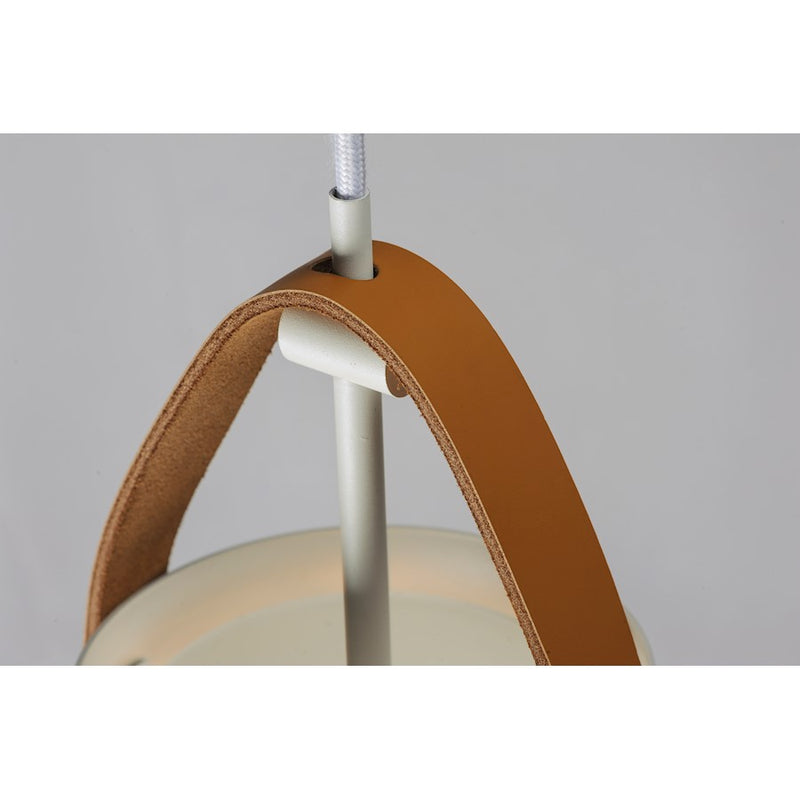 Maxim Lighting Nordic 1-Light Small Pendant, Tan Leather/White