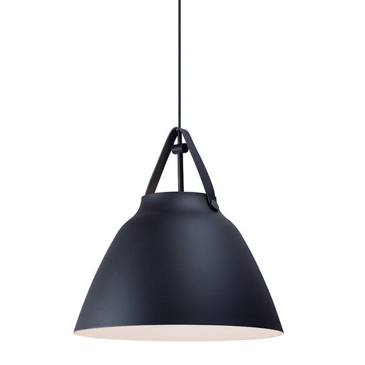 Maxim Lighting Nordic 1-Light Large Pendant, Tan Leather/Black