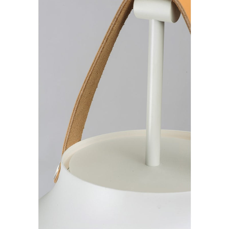 Maxim Lighting Nordic 1-Light Large Pendant, Tan Leather/White