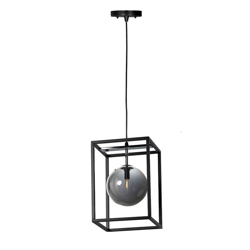 Maxim Lighting Fluid 1-Light LED 9" Pendant, BK/CH/Mirror Smoke