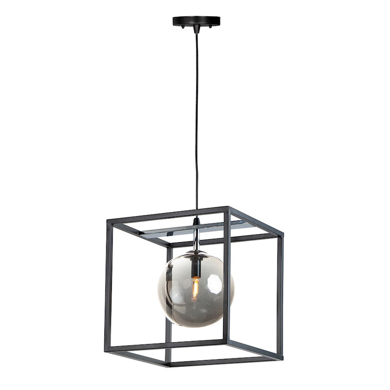 Maxim Lighting Fluid 1-Light LED 9" Pendant, BK/CH/Mirror Smoke