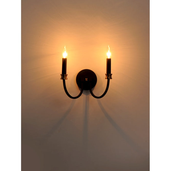 Maxim Lighting Charlton 2-Light Wall Sconce, Black/Antique Bras