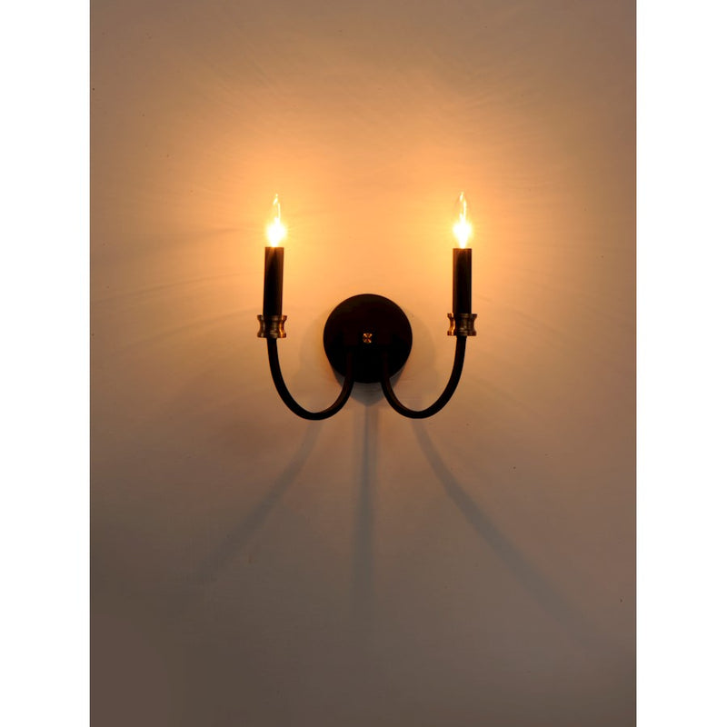Maxim Lighting Charlton 2-Light Wall Sconce, Black/Antique Bras