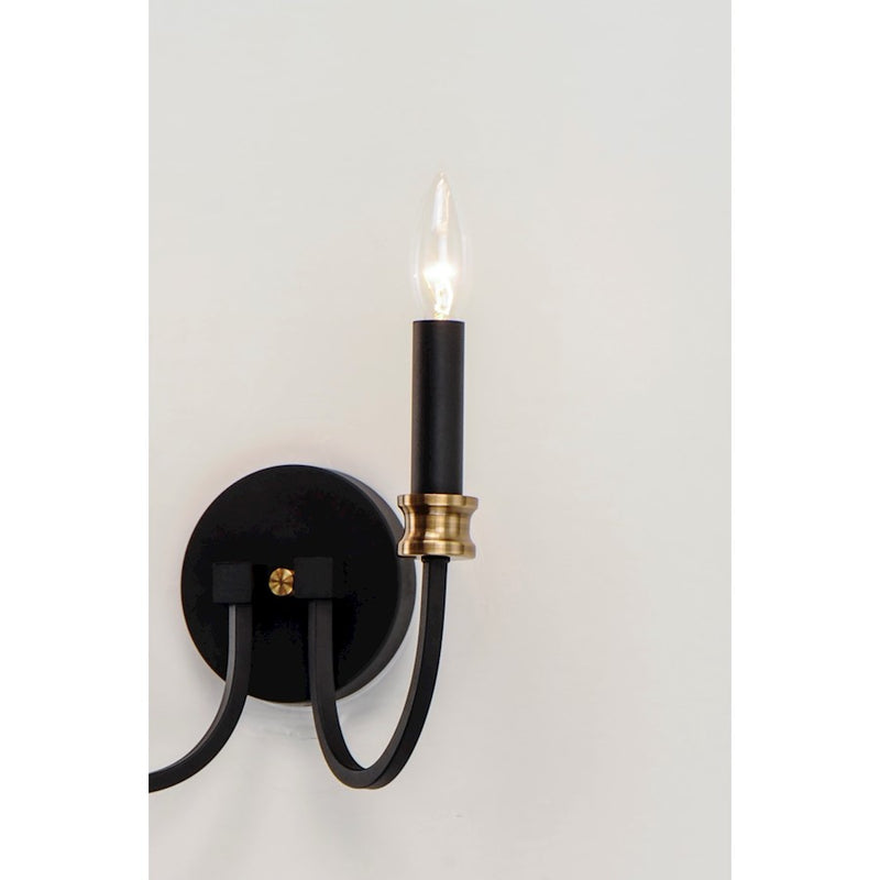 Maxim Lighting Charlton 2-Light Wall Sconce, Black/Antique Bras