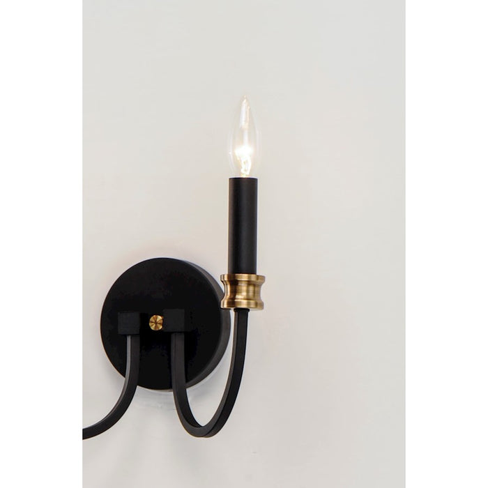 Maxim Lighting Charlton 2-Light Wall Sconce, Black/Antique Bras