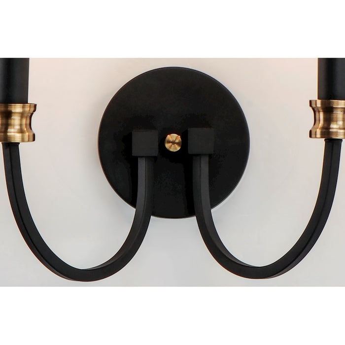 Maxim Lighting Charlton 2-Light Wall Sconce, Black/Antique Bras