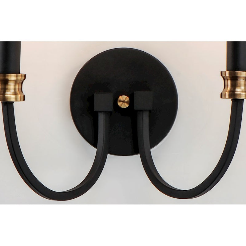 Maxim Lighting Charlton 2-Light Wall Sconce, Black/Antique Bras