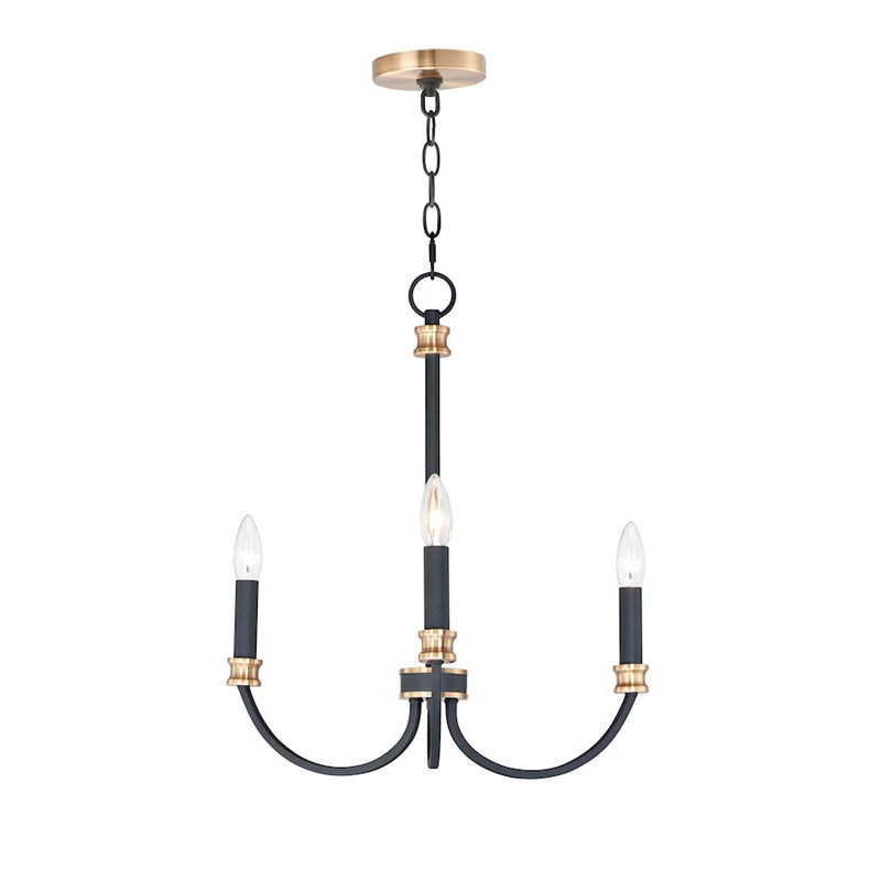 Maxim Lighting Charlton Chandelier, Black/Antique Brass