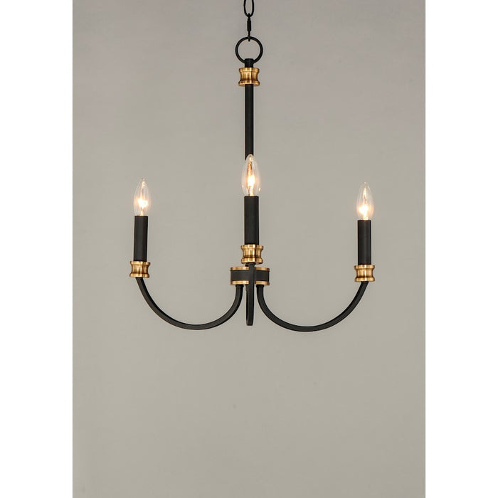Maxim Lighting Charlton Chandelier, Black/Antique Brass