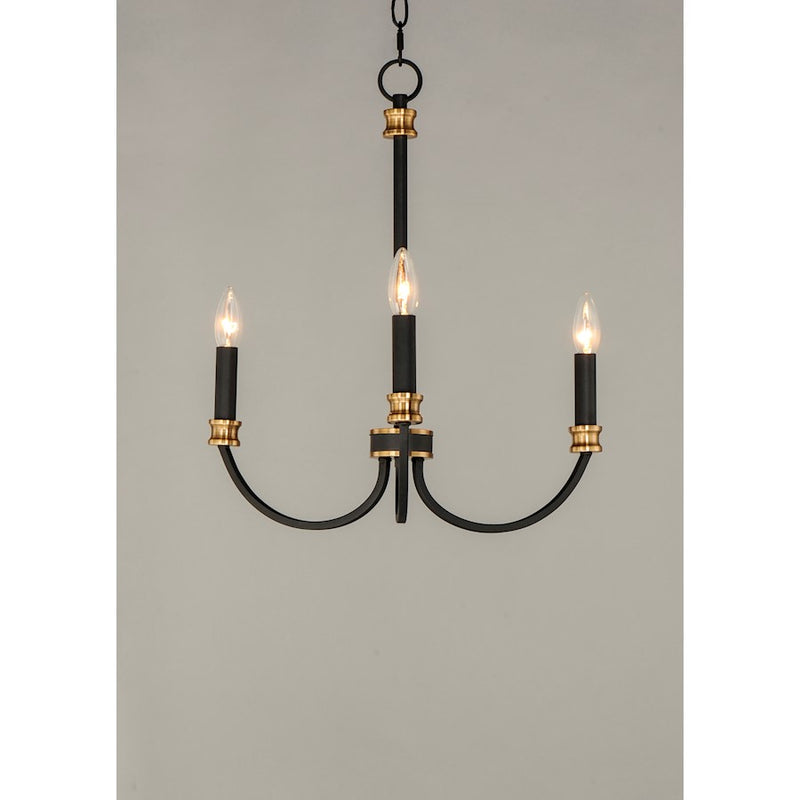 Maxim Lighting Charlton Chandelier, Black/Antique Brass