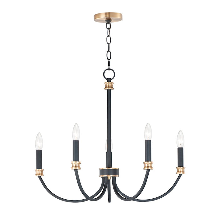 Maxim Lighting Charlton Chandelier, Black/Antique Brass