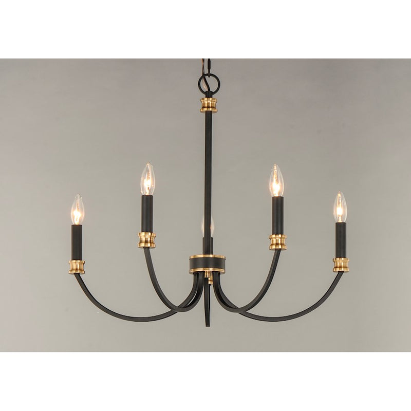 Maxim Lighting Charlton Chandelier, Black/Antique Brass
