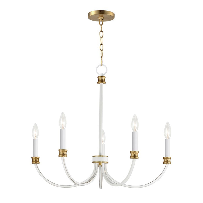Maxim Charlton Chandelier, Weathered White/Gold Leaf