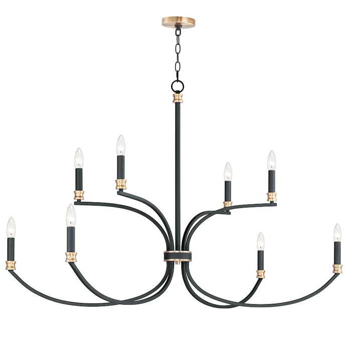 Maxim Lighting Charlton 8 Light Multi-Tier Chandelier, Black/Brass