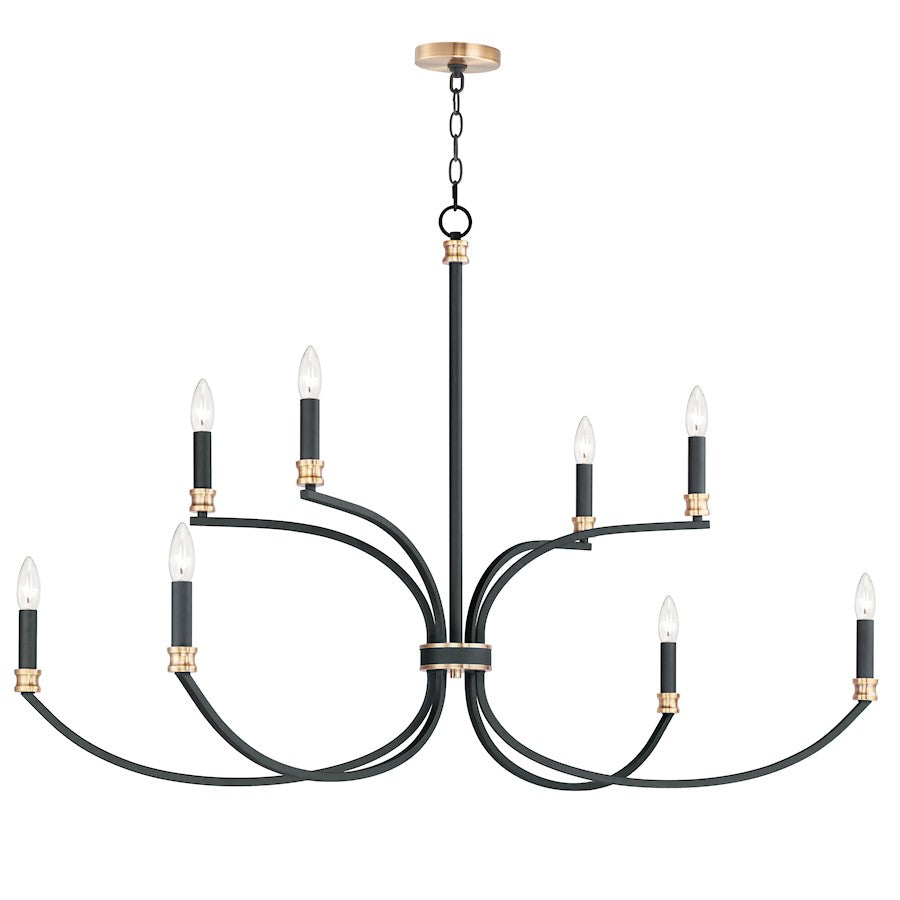 Maxim Lighting Charlton 8 Light Multi-Tier Chandelier, Black/Brass