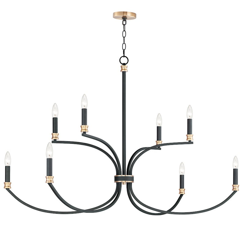 Maxim Lighting Charlton 8 Light Multi-Tier Chandelier, Black/Brass