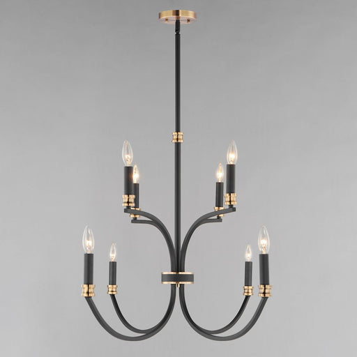 Maxim Lighting Charlton 8 Light Multi-Tier Chandelier, Black/Brass
