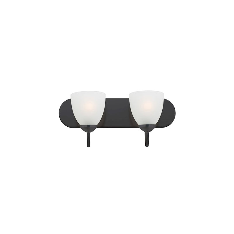 Maxim Lighting Axis 2 Light Strip Bath Vanity, Black/Frosted