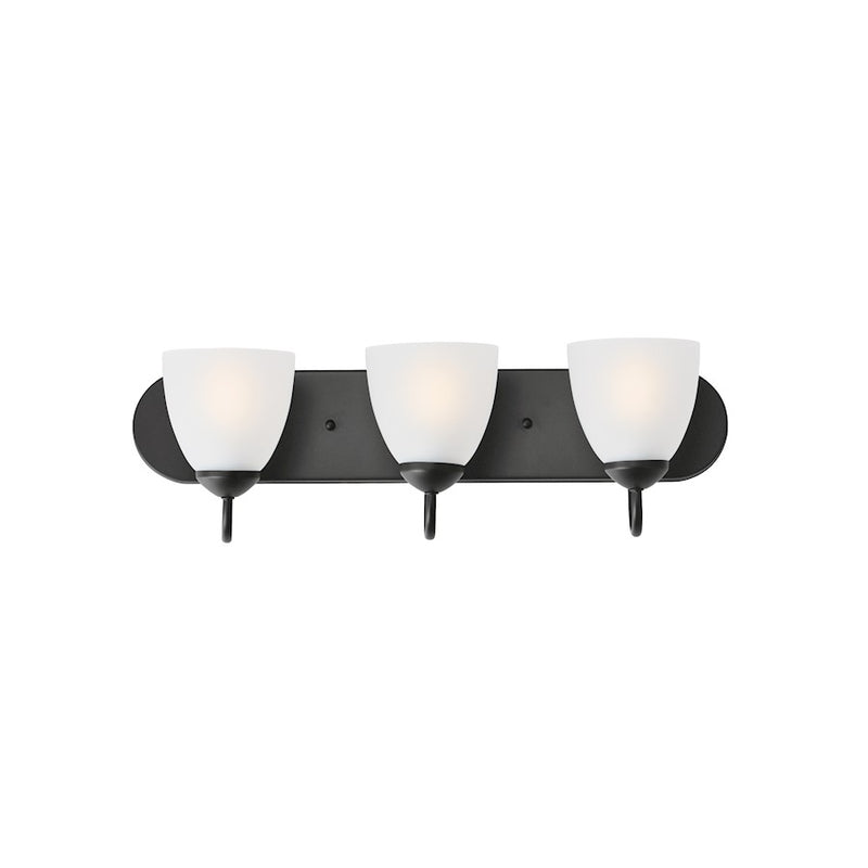 Maxim Lighting Axis 3 Light Strip Bath Vanity, Black/Frosted