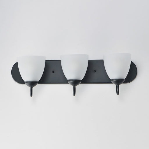 Maxim Lighting Axis 3 Light Strip Bath Vanity, Black/Frosted