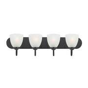 Maxim Lighting Axis 4 Light Strip Bath Vanity, Black/Frosted - 11384FTBK