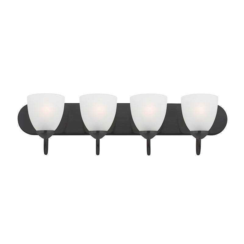 Maxim Lighting Axis 4 Light Strip Bath Vanity, Black/Frosted