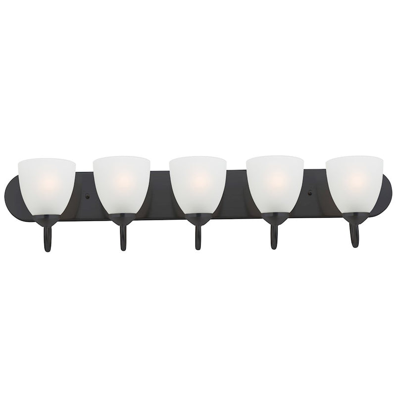 Maxim Lighting Axis 5 Light Strip Bath Vanity, Black/Frosted