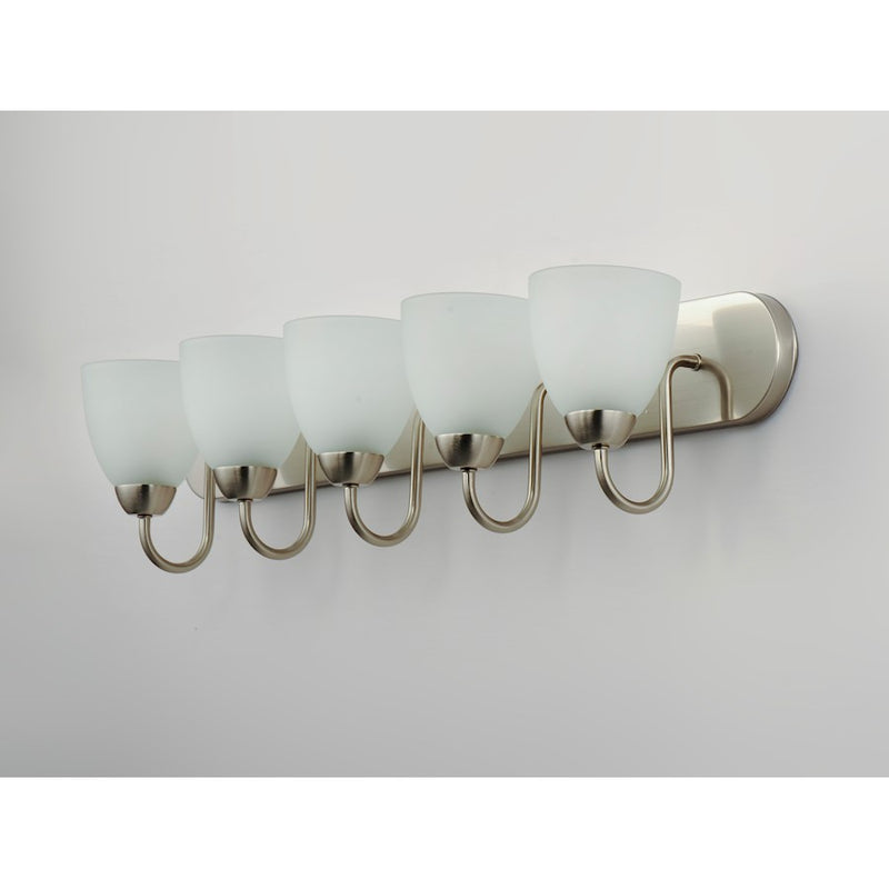 Maxim Lighting Axis Strip Bath Vanity, Satin Nickel/Frosted