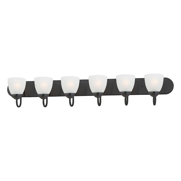 Maxim Lighting Axis 6 Light Strip Bath Vanity, Black/Frosted - 11386FTBK