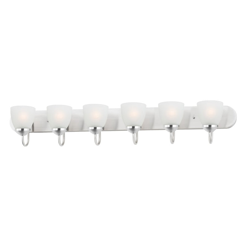 Maxim Lighting Axis 6 Light Strip Bath Vanity, Chrome/Frosted