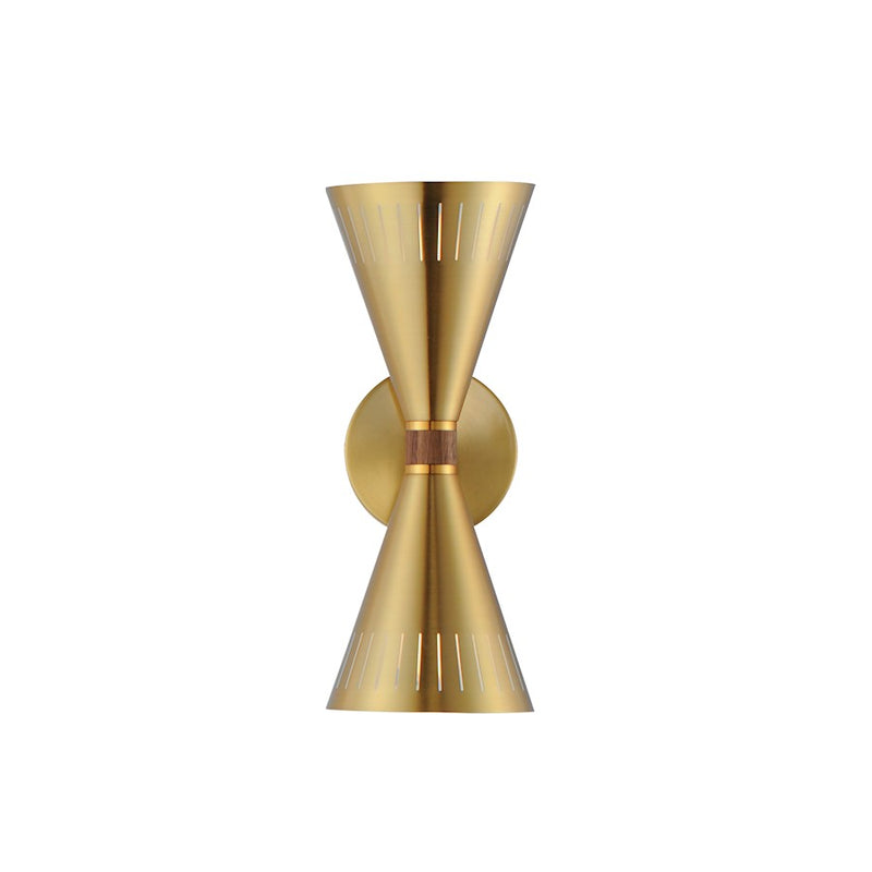 Maxim Lighting Helsinki 2 Light Wall Sconce, Natural Aged Brass