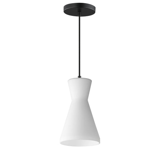 Maxim Lighting Sinch 11in 1-Light Pendant | Modern Matte Black and Satin White Glass | Kitchen Island & Dining Room | Model 11451SWBK