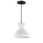 Maxim Lighting Sinch 10in 1-Light Pendant | Modern Matte Black and Satin White Glass | Kitchen Island & Dining Room | Model 11452SWBK