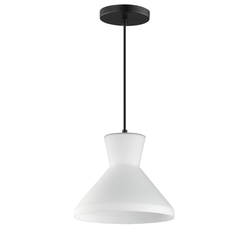 Maxim Lighting Sinch 10in 1-Light Pendant | Modern Matte Black and Satin White Glass | Kitchen Island & Dining Room | Model 11452SWBK
