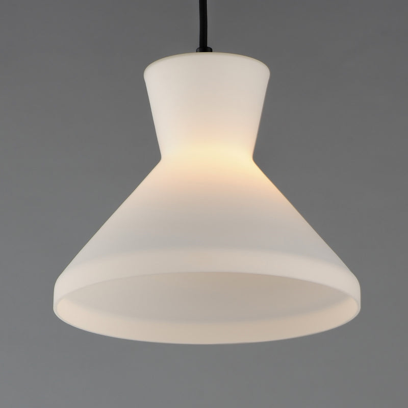 Maxim Lighting Sinch 10in 1-Light Pendant | Modern Matte Black and Satin White Glass | Kitchen Island & Dining Room | Model 11452SWBK