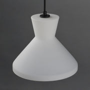 Maxim Lighting Sinch 10in 1-Light Pendant | Modern Matte Black and Satin White Glass | Kitchen Island & Dining Room | Model 11452SWBK