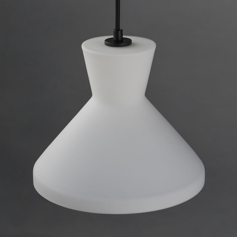 Maxim Lighting Sinch 10in 1-Light Pendant | Modern Matte Black and Satin White Glass | Kitchen Island & Dining Room | Model 11452SWBK