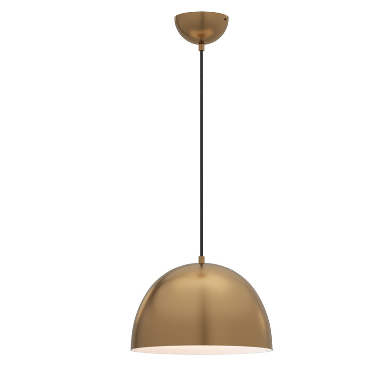 Maxim Lighting Tova 14in 1-Light Pendant | Modern Natural Aged Brass Steel | Kitchen Island & Dining Room | 13.5 x 9 in | Model 11484NAB