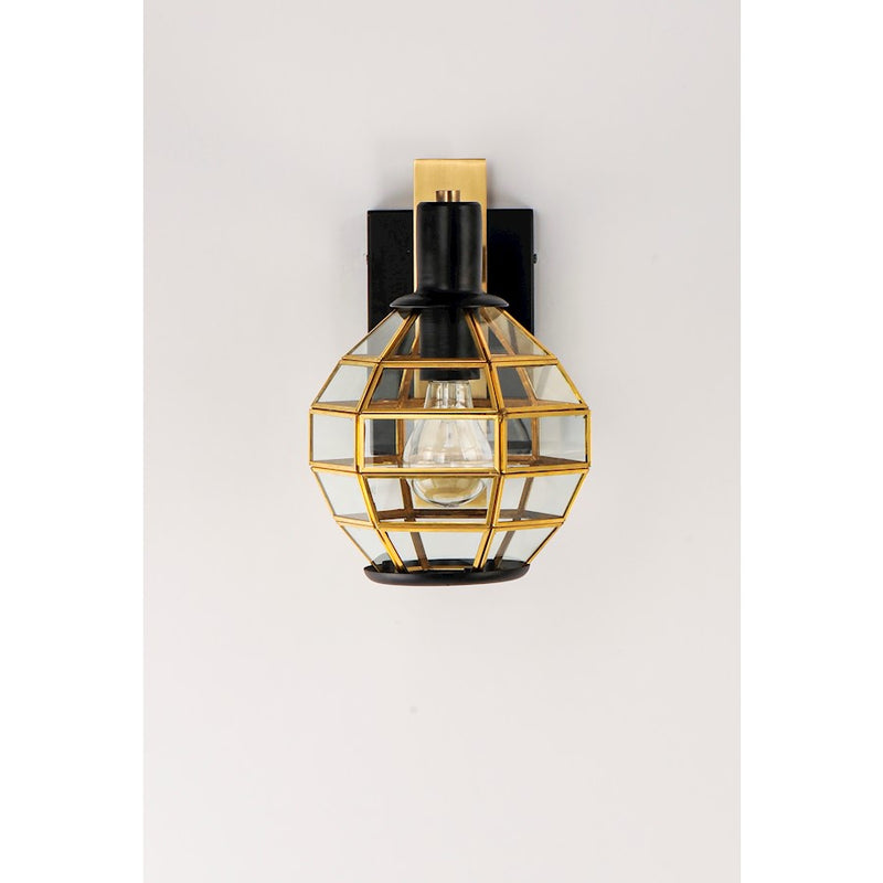 Maxim Lighting Heirloom 1-Light Outdoor Wall, Black/Burnished Brass