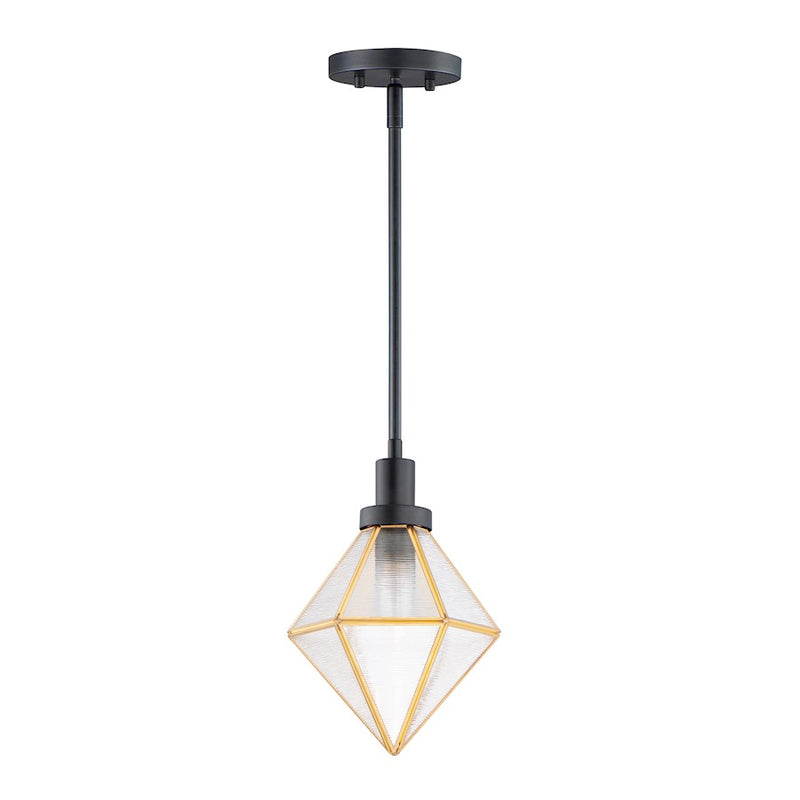 Maxim Lighting Adorn 1-Light Mini Pendant, Black/Burnished Brass