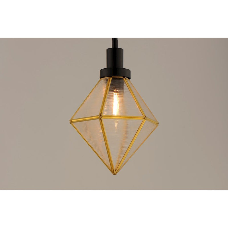 Maxim Lighting Adorn 1-Light Mini Pendant, Black/Burnished Brass