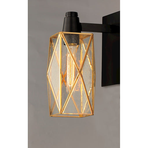 Maxim Lighting Norfolk 1-Light Outdoor Wall, Black/Burnished Brass