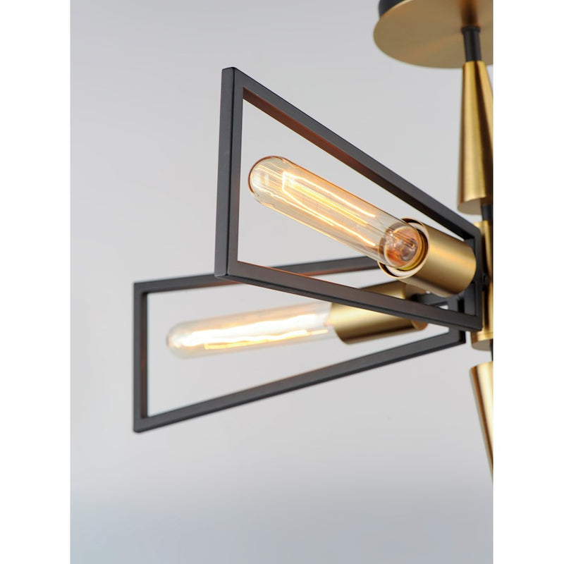 Maxim Lighting Wings 4-Light Flush Mount, Black/Satin Brass