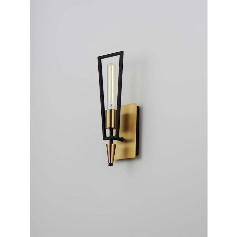 Maxim Lighting Wings Wall Sconce, Black/Satin Brass