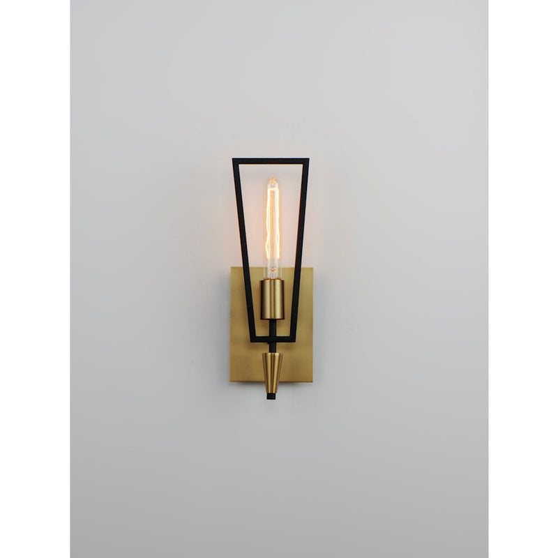 Maxim Lighting Wings Wall Sconce, Black/Satin Brass
