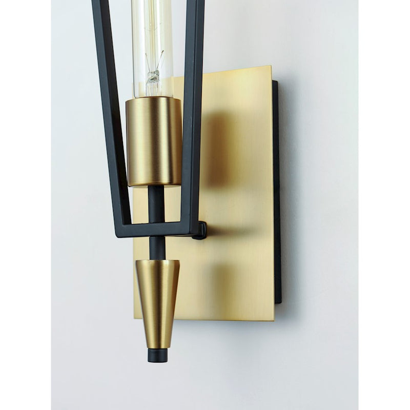 Maxim Lighting Wings Wall Sconce, Black/Satin Brass