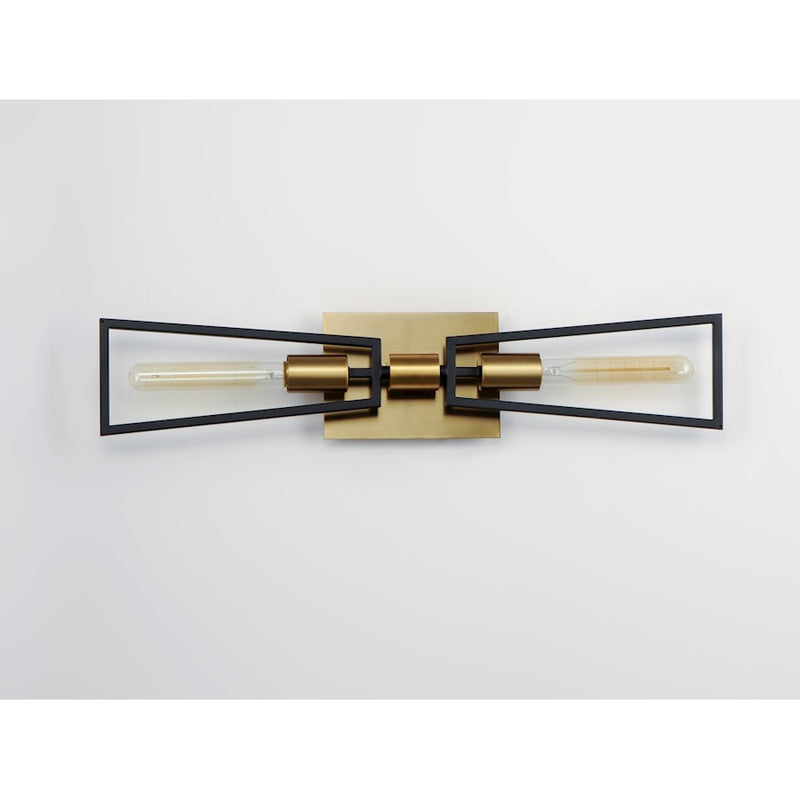 Maxim Lighting Wings Wall Sconce, Black/Satin Brass